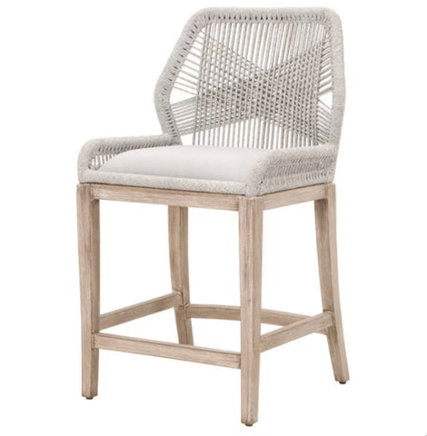 Loom Taupe and White Rope counter stool