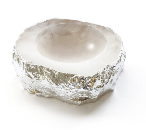 Casa White Crystal Quartz Stone Bowl - Herringbone and Company