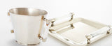 Vallia Nickel Silver and Onyx Large Square Tray MULTIPLE COLORS AVAIL. - Herringbone and Company