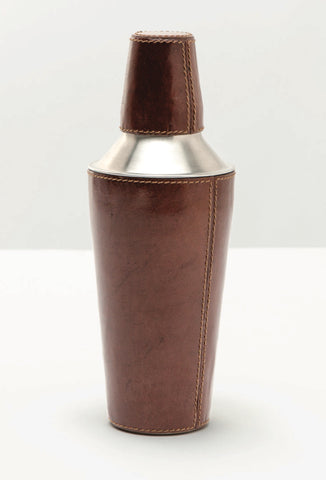 Britton Leather Cocktail Shaker - Herringbone and Company