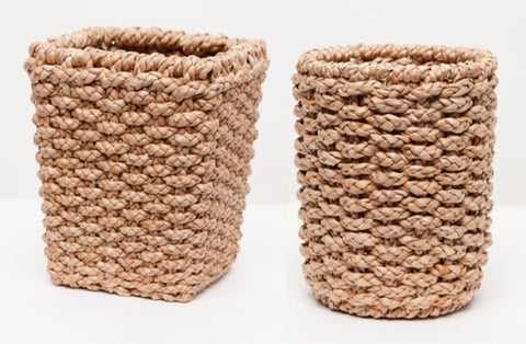 Dustin Braided Seagrass Wastebaskets - Herringbone and Company