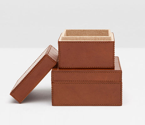 Sterling Leather Boxes SET of 2 - Herringbone and Company