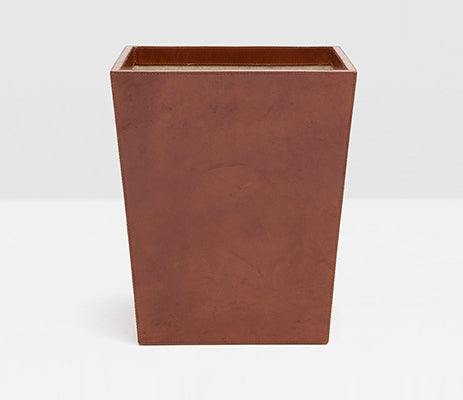 Sterling Leather Rectangular Trashcan - Herringbone and Company