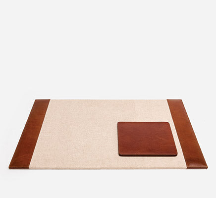 Sterling Leather Desk Blotter and Mouse Pad SET - Herringbone and Company