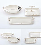 Cerra Nickel Silver and White Bone Rectangular Tray - Herringbone and Company