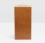 Barrett Aged Camel Leather Square Hamper - Herringbone and Company