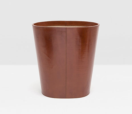 Sterling Leather Oval Trashcan - Herringbone and Company