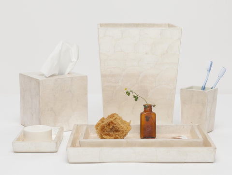 Andrea Natural Capiz Shell Bathroom Accessories PEARL - Herringbone and Company
