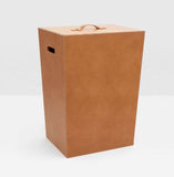 Barrett Aged Camel Leather Rectangular Hamper - Herringbone and Company