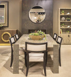 Cazzman Rectangular Wood and Carved Metal Leg Dining Table - Herringbone and Company