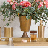 Vellum Hammered Brass Bathroom Accessories - Herringbone and Company