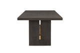 Nuio Rectangular Wood and Gold Leaf Dining Table - Herringbone and Company