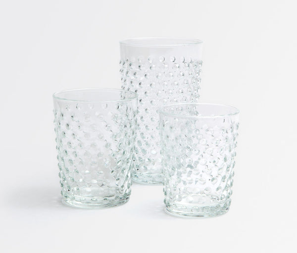 Clear Hobnail Glasses Tumbler - Old Fashioned Vintage Drinking