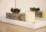 Chevron Patterned Lacquer Box with Decorative Stone - Herringbone and Company