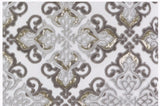 Caroline Grey Velvet and Silver Beaded Applique Lumbar Pillow - Herringbone and Company