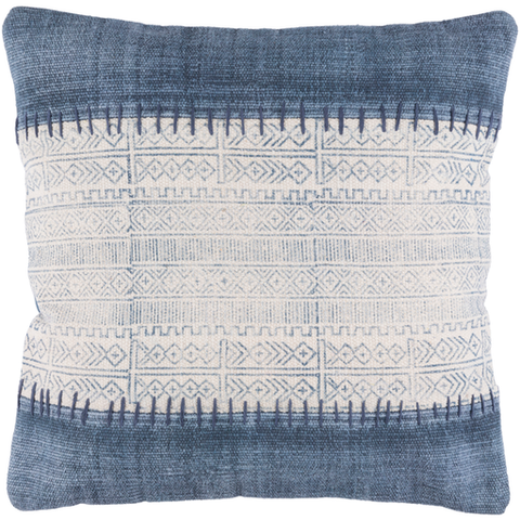 Lolita Indigo Blue Batik Printed 20" Pillow - Herringbone and Company