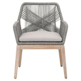 Lomis Smoke Grey Outdoor Rope Dining Arm Chair (SET OF 2) - Herringbone and Company