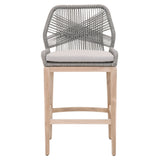 Lomis Smoke Grey Outdoor Rope Barstool - Herringbone and Company