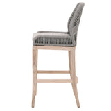 Lomis Smoke Grey Outdoor Rope Barstool - Herringbone and Company
