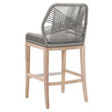 Lomis Smoke Grey Outdoor Rope Barstool - Herringbone and Company