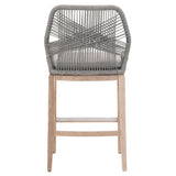 Lomis Smoke Grey Outdoor Rope Barstool - Herringbone and Company
