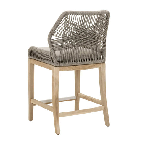 Lomis Smoke Grey Outdoor Rope Counterstool - Herringbone and Company