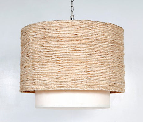 Aman Abaca Drum Chandelier - Herringbone and Company