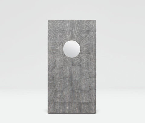 Domi Gray Faux Shagreen Art Mirror - Herringbone and Company