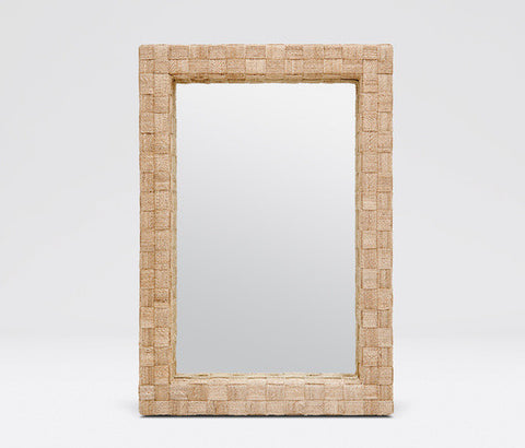 Genie Lattice Woven Abaca Mirror - Herringbone and Company