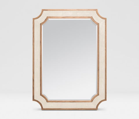 Jamie Wood and Ivory Faux Shagreen Mirror - Herringbone and Company