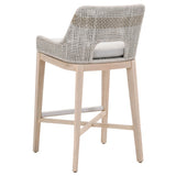Taippe Stone White with Taupe Stripe Outdoor Rope Barstool