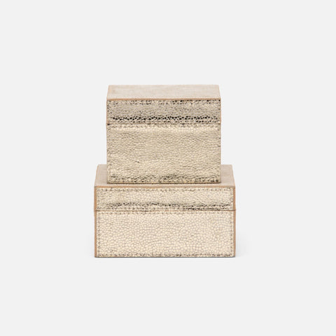 Gold Leather Decorative Boxes for Desk