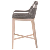 Taippe Grey with White Stripe Outdoor Rope Barstool