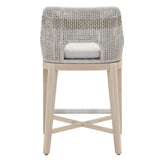 Taippe Stone White with Taupe Stripe Outdoor Rope Counterstool
