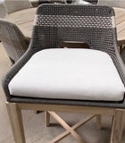 Taippe Grey with White Stripe Outdoor Rope Barstool