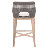Taippe Grey with White Stripe Outdoor Rope Barstool