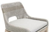 Taippe Stone White with Taupe Stripe Outdoor Rope Counterstool