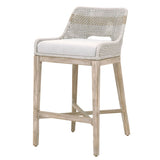 Taippe Stone White with Taupe Stripe Rope Barstool