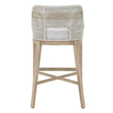 Taippe Stone White with Taupe Stripe Rope Barstool