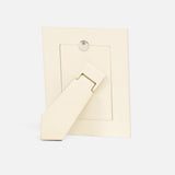 Doncaster White Faux Shagreen and Walnut Wood Trim Frames