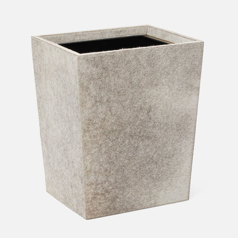 Grey Leather Wastebasket Luxury Goods