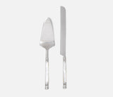 Sophia Mother of Pearl and Silver 2-Piece Cake Serving Set