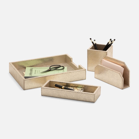 Gold Leather Office Organizer