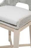 Taippe Stone White with Taupe Stripe Outdoor Rope Counterstool