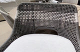 Taippe Grey with White Stripe Outdoor Rope Barstool
