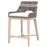 Taippe Grey with White Stripe Outdoor Rope Counterstool