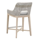 Taippe Stone White with Taupe Stripe Outdoor Rope Counterstool