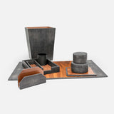 Desk Organizer Grey Shagreen