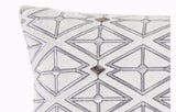 Creme Velvet with Navy and Silver Embroidery 22x22 Pillow - Herringbone and Company