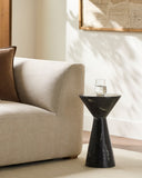 Sobua Natural Black Marble Accent Table
